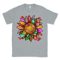 Heather Grey strawberry sunflower Classic Tee - texasbilliewilder