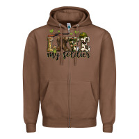 Chestnut love my soldier Zipper Hoodie - Zillion Design Studio