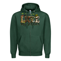 Sports Green love my soldier Zipper Hoodie - Zillion Design Studio