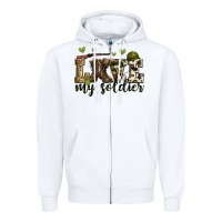 White love my soldier Zipper Hoodie - Zillion Design Studio
