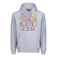 Heather Grey thicks thighs easter vibes Premium Hoodie - MaliasSmallBusiness
