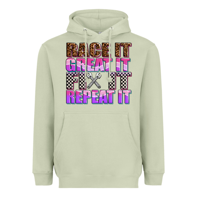 Race ıt Great ıt Fıx ıt Repeat ıt Heavyweight Hoodie by AdoDesignShop | Teevron