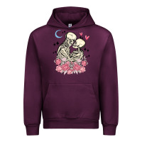 Mauve Wine the lovers skeletons Urban Hoodie - MaliasSmallBusiness