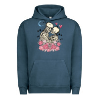 Pigment Midnight Navy the lovers skeletons Urban Hoodie - MaliasSmallBusiness