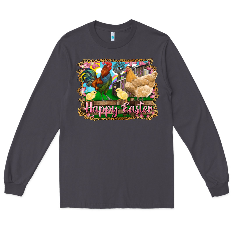 Happy Easter Rooster Chicken And Chick Long Sleeve Tee by RanaPortraitStore | Teevron