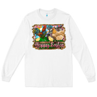 White happy easter rooster chicken and chick Long Sleeve Tee - RanaPortraitStore