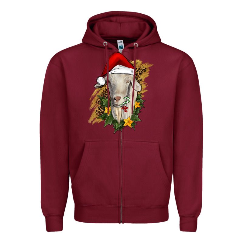 Christmas Goat Zipper Hoodie by RanaPortraitStore | Teevron