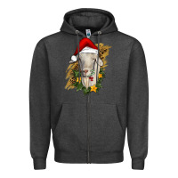 Charcoal Heather christmas goat Zipper Hoodie - RanaPortraitStore