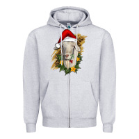 Heather Grey christmas goat Zipper Hoodie - RanaPortraitStore