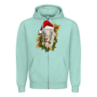 Seafoam christmas goat Zipper Hoodie - RanaPortraitStore