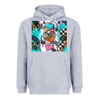 Heather Grey race heart Heavyweight Hoodie - AdoDesignShop