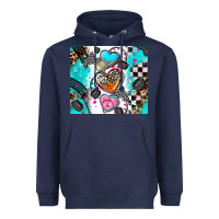 Navy race heart Heavyweight Hoodie - AdoDesignShop
