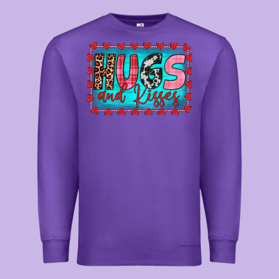 Hugs And Kisses Premium Sweatshirt Designed By Jahusdesignshop