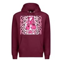 Burgundy breast cancer with boxing gloves Premium Hoodie - MaliasSmallBusiness