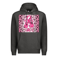 Charcoal Heather breast cancer with boxing gloves Premium Hoodie - MaliasSmallBusiness