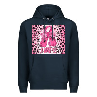 Navy breast cancer with boxing gloves Premium Hoodie - MaliasSmallBusiness