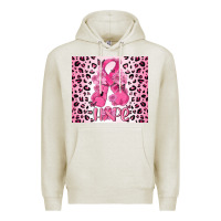 Oatmeal Heather breast cancer with boxing gloves Premium Hoodie - MaliasSmallBusiness