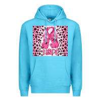 Ocean Blue breast cancer with boxing gloves Premium Hoodie - MaliasSmallBusiness