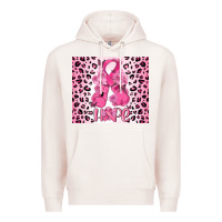 Pale Pink breast cancer with boxing gloves Premium Hoodie - MaliasSmallBusiness