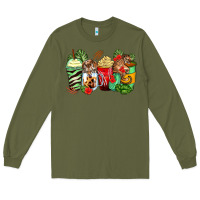 Army Green tiger coffee cups Long Sleeve Tee - Zillion Design Studio