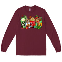 Burgundy tiger coffee cups Long Sleeve Tee - Zillion Design Studio