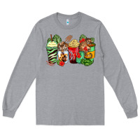 Heather Grey tiger coffee cups Long Sleeve Tee - Zillion Design Studio