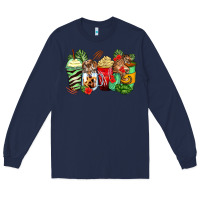 Navy tiger coffee cups Long Sleeve Tee - Zillion Design Studio