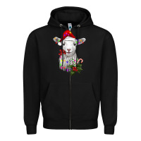 Black christmas baby sheep Zipper Hoodie - RanaPortraitStore