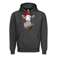Charcoal Heather christmas baby sheep Zipper Hoodie - RanaPortraitStore