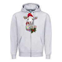 Heather Grey christmas baby sheep Zipper Hoodie - RanaPortraitStore