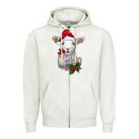 Oatmeal Heather christmas baby sheep Zipper Hoodie - RanaPortraitStore