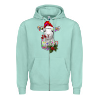 Seafoam christmas baby sheep Zipper Hoodie - RanaPortraitStore