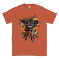 Copper highland cow with sunflower Classic Tee - RanaPortraitStore