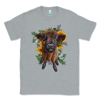Heather Grey highland cow with sunflower Classic Tee - RanaPortraitStore