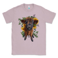 Lilac highland cow with sunflower Classic Tee - RanaPortraitStore