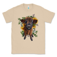 Mushroom highland cow with sunflower Classic Tee - RanaPortraitStore
