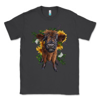 Smoke highland cow with sunflower Classic Tee - RanaPortraitStore