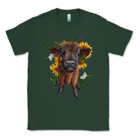 Sports Green highland cow with sunflower Classic Tee - RanaPortraitStore