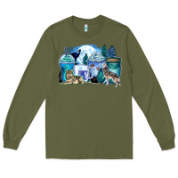 Army Green wolf coffee cups Long Sleeve Tee - Zillion Design Studio