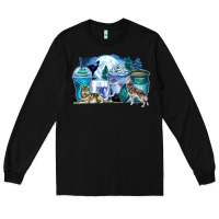 Black wolf coffee cups Long Sleeve Tee - Zillion Design Studio