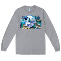 Heather Grey wolf coffee cups Long Sleeve Tee - Zillion Design Studio