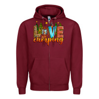 Burgundy love camping Zipper Hoodie - Zillion Design Studio