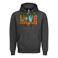 Charcoal Heather love camping Zipper Hoodie - Zillion Design Studio