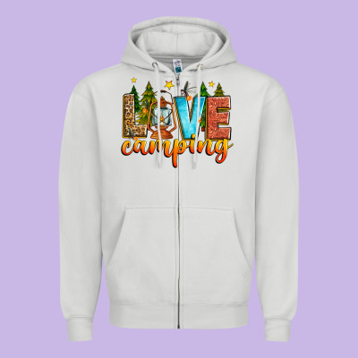 Love Camping Zipper Hoodie Designed By Zillion Design Studio