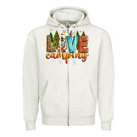 Oatmeal Heather love camping Zipper Hoodie - Zillion Design Studio