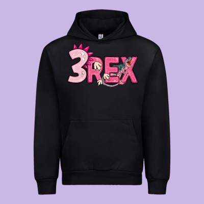 Pink Three Rex Urban Hoodie Designed By Maliassmallbusiness