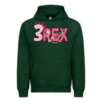 Forest Green pink three rex Urban Hoodie - MaliasSmallBusiness