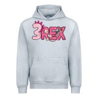 Heather Grey pink three rex Urban Hoodie - MaliasSmallBusiness