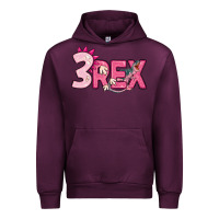 Mauve Wine pink three rex Urban Hoodie - MaliasSmallBusiness