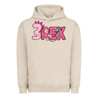 Pigment French Oak pink three rex Urban Hoodie - MaliasSmallBusiness